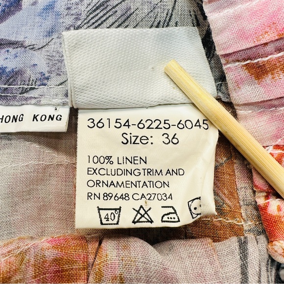 Blue Willi’s Denmark Linen Multicolor Floral / Geometric Skirt - Picture 10 of 11